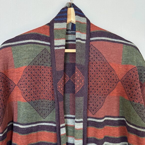 Peruvian Connection Salone Tribal Print Wool Alpaca Knit Coat Cardigan X-Small - Picture 3 of 11